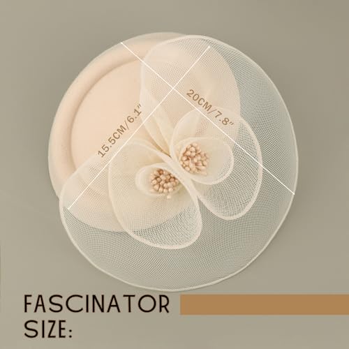 Image of DRESHOW Fascinators Hat Feather Headband Women's Fascinators Tea Party Headwear with Clip Flower Head Band for Girls & Women