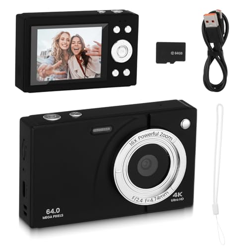 Appareil photo numérique rétro Holibanna compact noir avec carte pour débutant