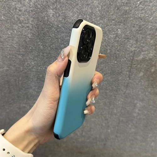 Coque antichoc pour iPhone 15 Pro Max et 14 Plus étui dégradé de couleurs beige