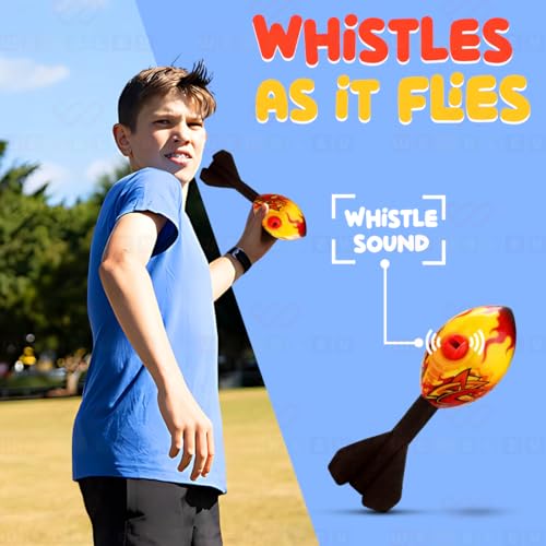 Image of Wembley Missile Foam Rocket Toys for Kids with Whistling Sound Aerodynamic Rocket Ball Fly High Action Launcher Outdoor Toys Gift for Boys Girls (Yellow)