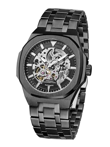 Image of French Connection Autaros Skeleton Dial Stainless Steel Automatic Watch for Men - FCA31BM