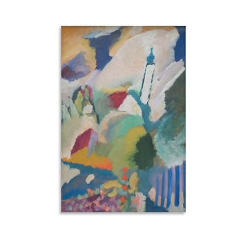 Toile Kandinsky Murnau église : illuminez votre salon avec un chef-d'œuvre de 50x75cm