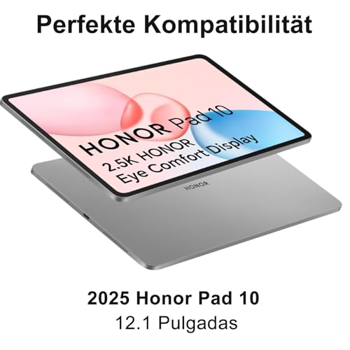 IVEOPPE Tastatur für Honor Pad 10 12.1 Zoll, 7-Farbige Beleuchtung, Hülle mit Bluetooth Abnehmbarer Tastatur für Honor Pad 10 Teblet 2025 12,1 Zoll, Deutsches QWERTZ Layout Keyboard Case, Schwarz