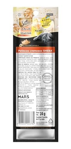 Petisco Sheba Cremoso Sabor Atum Gatos Adultos 2 Uni