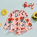 Dcohmch Baby Girl Rash Guard Swimsuit Long Sleeve Bow/Fruit Print Bathing Suit Infant Toddler Swimwear with Headband (Orange, 2-3 Years)