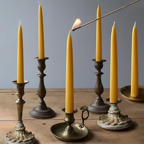12 Pack Natural Beeswax Taper Candles by ginitiri Cover
