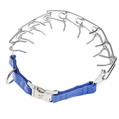 GAITY PET Dog Prong Collar Training Metal Gear Pinch Collar for Dogs, Stainless Steel with Silver Plating, Easy-On Plated Adjustable Training Dog Collar for Medium Large Dogs, Blue GAITY PET Dog Prong Collar Training Metal Gear Pinch Collar for Dogs, Stainless Steel with Silver Plating, Easy-On Plated Adjustable Training Dog Collar for Medium Large Dogs, Blue