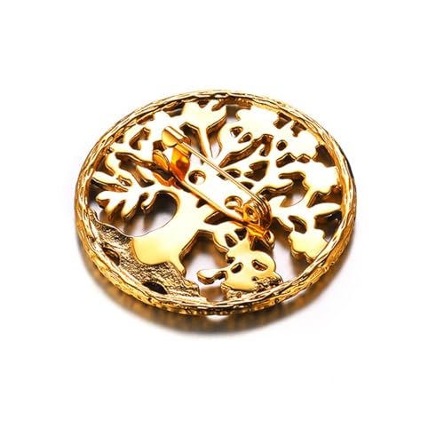 Image of U7 Brooches Jewelry for Women Men, Stainless Steel 18K Gold Plated Classic Feather /Flower /Tree of Life /Custom Photo /Breast Cancer Awareness Pink Ribbion Brooches and Pins for Wedding Dress or Party