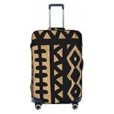 Funda para maleta con estampado contemporáneo de tela africana de barro, lavable y de primera calidad, con cierre de cremallera y hebilla, compatible con maletas de viaje de 45 a 81 cm (tamaño media