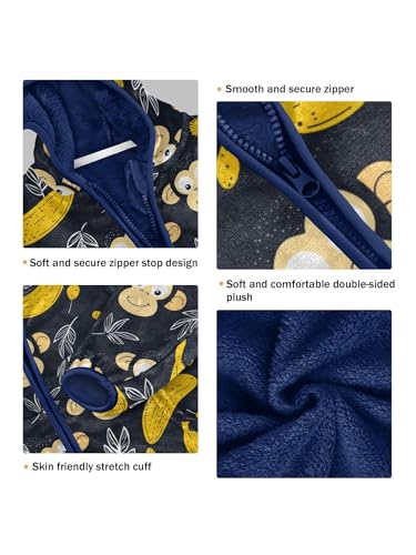 Monkey Banana Girls Fleece Jacket Girls Fall Jacket Boys Coats Zip Up Hoodie Children Sherpa Warm Outerwear 2-10T3