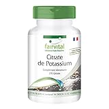 Fairvital | Citrate de Potassium - Boite pour 3 mois - Fortement dosé - VEGAN - 270 gélules
