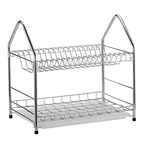 DISH RACK 304 stainless steel kitchen drain rack anti-slip mats tableware disc storage supplies storage box rack