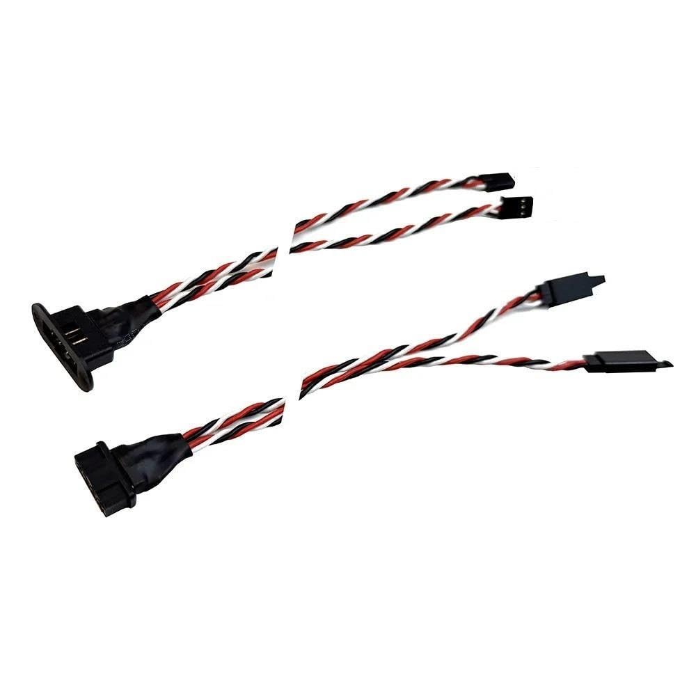 MPX 8-pinowe pozłacane złącze wieloprzewodowe przedłużacz serwa męski żeński 2/3 przewody do modelu RC Fixwing szybowiec samoloty(2Wires rx20cm wing40)