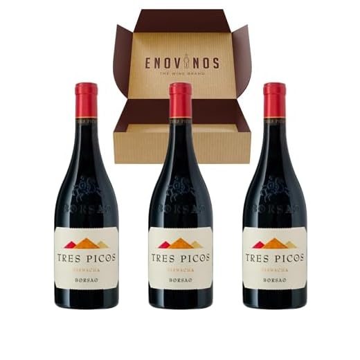 Vino Tres Picos Borsao - x3 Botellas Vino Tinto Campo de Borja x 75 cl - Mejor Selección ENOVINOS