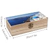 RLDOBOFE Wooden Box with Hinged Lid - Santorini Greek Island Sea View Keepsake Memory Boxes Natural Craft Storage Organizer for Jewelry, Art Supplies, DIY Projects | Handmade Gift Box for Home #2