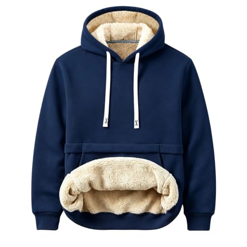 Men's Fleece Sherpa Lined Hoodie Pullover Casual Hooded Sweatshirts - image 5