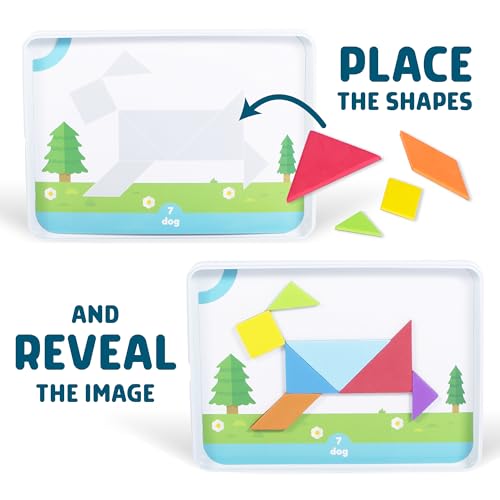 Chuckle & Roar 63009 Shape Makers - Tangram Puzzle For Kids 3 And Up - Magnetic Foam Blocks thumb #5