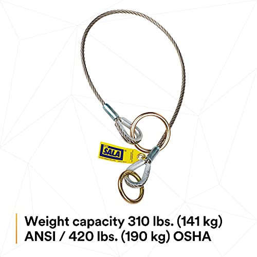 Image of 3M DBI-SALA 5900551 Anchorage Connector, 6' Cable Tie-Off Adaptor, Pass-Thru Type, Silver