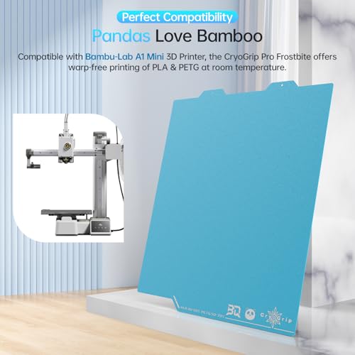Image of BIQU CryoGrip Pro Frostbite for Bambu-Lab A1 Mini 3D Printer 184x184mm Cold Build Plate Room Temperature Print Double Sided Upgrade Spring Steel Sheet Removable Surface Platform