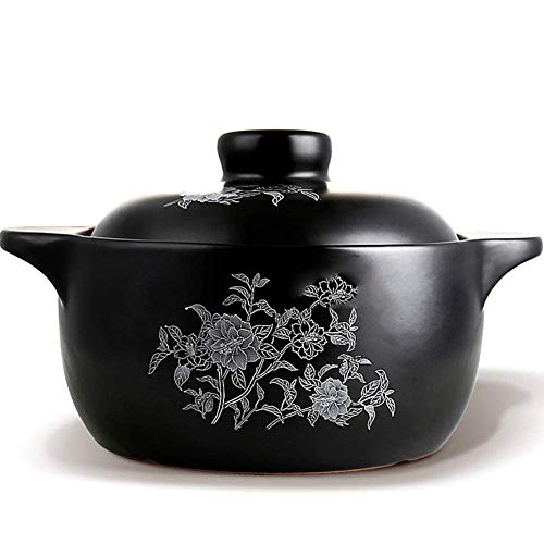 Cocotte en céramique et terre cuite noire de 2,2L pour cuisine saine