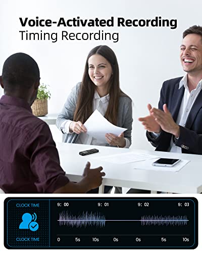 128GB Digital Voice Recorder - Voice Recorder with Playback Dual Microphone 3072 Kbps A-B Repeat Recording Monitoring & Noise Reduction Voice Activated Recording - Thumbnail 6