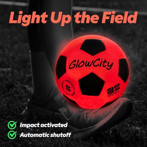 GlowCity Rechargeable Light Up Soccer Ball, Indoor/Outdoor Glow in The Dark Soccer Ball for Teen Boys Gifts - Sports Birthday Gift Ideas for Boys Ages 12 13 14 15 16 17 Soccer Gear Accessories by GlowCity - Image 3