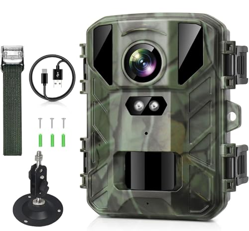 VanBangTec Cámara de Caza 50MP 4K, Camara Fototrampeo Impermeable IP66, 20M Camara de Caza Nocturna 850nm Brillo IR LED, Sensor de Movimiento de 120°, Tarjeta de Memoria No Incluida