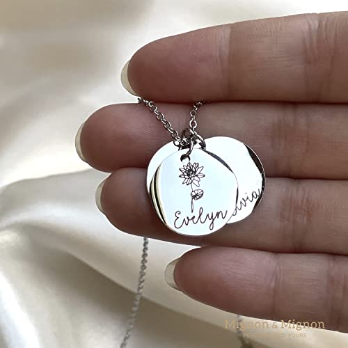 Personalized Jewelry Birth Flower Necklace Gift For Her Name Necklace Flower Jewelry Floral Bouquet Mothers Day Gift - Lcn-Fl #TOP7