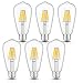 CRLight 6W Dimmable Edison Style Vintage LED Filament Light Bulb, 3000K Soft White 60W Incandescent Replacement, E26 Medium Base ST64 Antique Shape Clear Glass Cover, Pack of 6