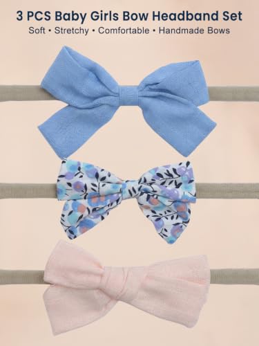 Image of POLKA TOTS Baby Hairbands for Kids Girl | Cute Stretchable Hair Bands for Baby Girls | Kids Hair Accessories | Elastic Infant Hairband | Toddler Hair Clips (Pack of 3)