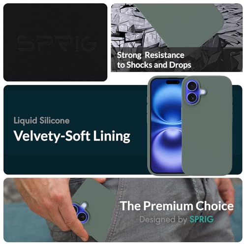 Image of SPRIG Compatible with iPhone 16 Premium SilkMag (Liquid Silicone Magnetic) Back Cover Drop Tested Shock Proof Mobile Case for Men, Women, Boys and Girls with Camera Protection (Pastel Mint Green)