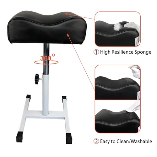 Image of Pedicure Stand Stool Footrest Stand Adjustable Height Technician SPA Beauty Stand Stool with Non-Slip SPA Salon Home Equipment Black