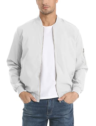 Image of MAGCOMSEN Men's Jacket Lightweight Windbreaker Bomber Jacket Windproof Casual Jacket Zip Up Coats Outwear with 5 Pockets