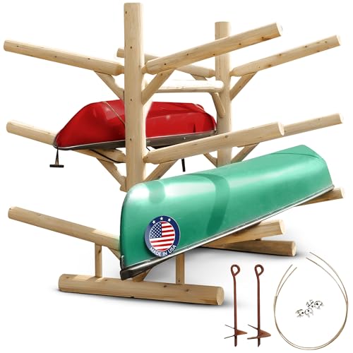Log Kayak & Paddle Board Rack with Anchor Kit