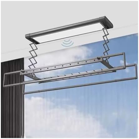 Ceiling Clothes Dryer Aluminium and Steel Electric Clothes Dryer with Remote Control,Clothes Drying Rack Ultra Thin Invisible Electric Drying Rack Remote Control Fully Automatic Lifting Clot