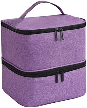Quoyiyo Organizer Bag,Double-Layer Nail Polish Storage and Nail Dryer Case,Holds 30 Bottles (15ml)