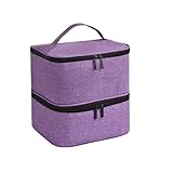 Quoyiyo Organizer Bag,Double-Layer Nail Polish Storage and Nail Dryer Case,Holds 30 Bottles (15ml)