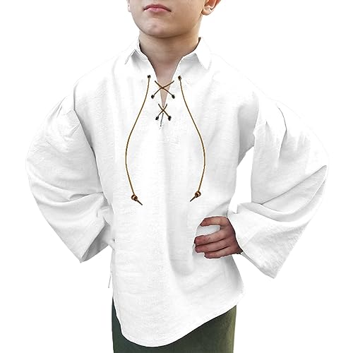 Genérico Camisa para Niños con Cordones Cuello de Estilo,
