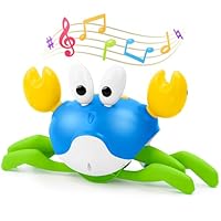 Hielse Crawling Crab Baby Toy, Increase Baby's Tummy Time Crab, Inspire Crawling, Automatic Obstacle, Rechargeable, Music, Speed Adjustment, Recording, Dancing Crab Toy for Kid's Sensory Development