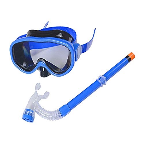 Smolisi Kids Youth Water Sports Silicone Scuba Swimming Swim Diving Mask Snorkel Glasses Anti Fog Goggles Set（Blue）