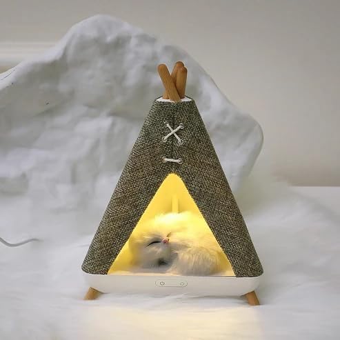 Jukmen Cute Cat House in Tent Shape Lamp Night Light with Wireless Bluetooth Speaker for Bedroom, Home, Office, Party, Room décor, Valentine, Birthday Gifts etc (B0D5DBH5LW) Amazon Price History, Amazon Price Tracker