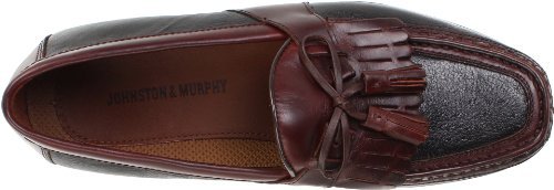 Johnston & Murphy Men's Aragon Black Smooth/Antique Mahogany Waxed 10 #TOP6