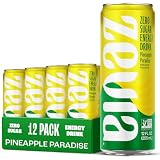Zevia Zero Sugar Energy Drink, Pineapple Paradise, 12 oz Cans (12-Pack) – Naturally Sweetened, Non-GMO Project Verified, Gluten-Free, Vegan