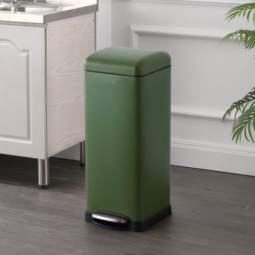 Image of happimess Betty 8 Gal Step Trash Can Soft-Close Lid, Pine Green