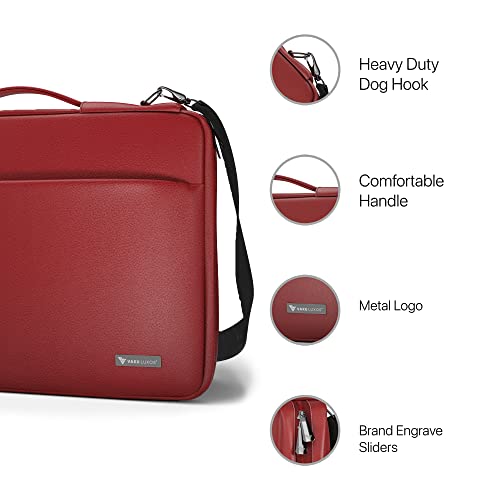 Image of Vaku Luxos Da Valencia 13 inch|14 inch Inch Laptop Bag Leather Collection Messenger Organizer Shoulder Sling Office Bag for Men & Women With Adjustable Strap for Laptop and MacBook