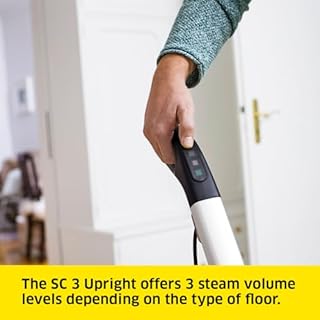 Kärcher SC 3 Upright Steam Mop, Heating Time: 30 seconds, Area Coverage: approx 60 m², Tank: 0.5 l, Heating Output: 1,600 W. Floor Nozzle, Floor Cloth, Carpet Glider, Descaling Cartridge Included