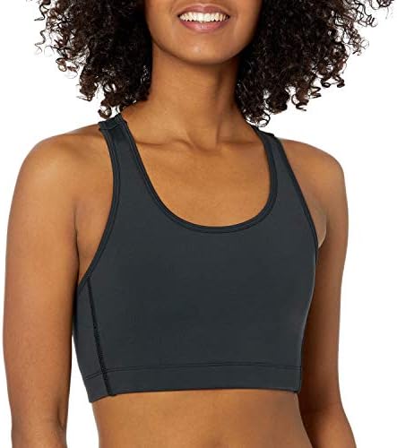 Amazon Essentials Women's Active Sculpt Medium Support Racerback Sports Bra, Black, Medium