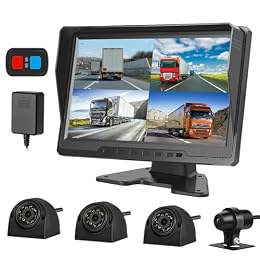 VSYSTO H10 4CH 1080P Dash Cam with 10'' HD LCD Display Front Left Right Rear 360 View Backup Camera System IR Night Vision IPX7 Waterproof and 1TB Memory Card Support