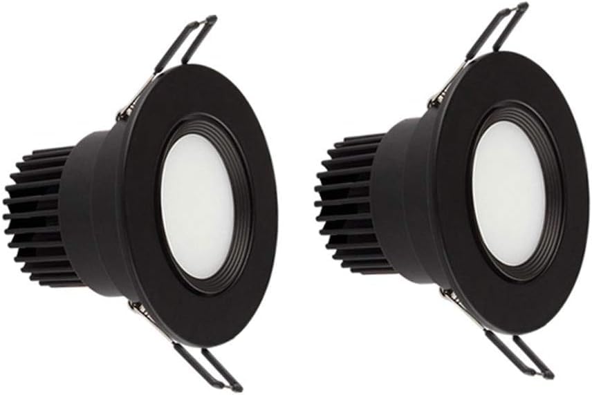 Spot LED encastrable noir étanche IP44 lot de 2 plafonniers lumière chaude