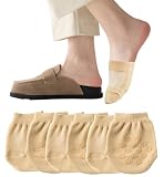 Ocvdar Calzini da donna in cotone, mezza calzettoni antiscivolo antiscivolo per dita dei piedi, 6/8 paia, 6 paia di pelle, taglia unica